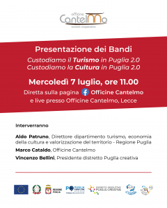 Officine Cantelmo: presentazione dei bandi regionali "Custodiamo la cultura" 2.0 e "Turismo" 2.0 5 turismocant